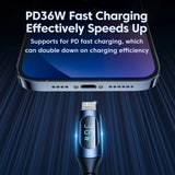 36W USB Cable For iphone Fast Charger  LED Display