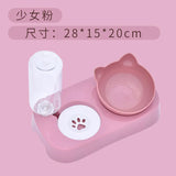 Cat Food Bowl Automatic Feeder 2 in 1 Eating Drinking Water